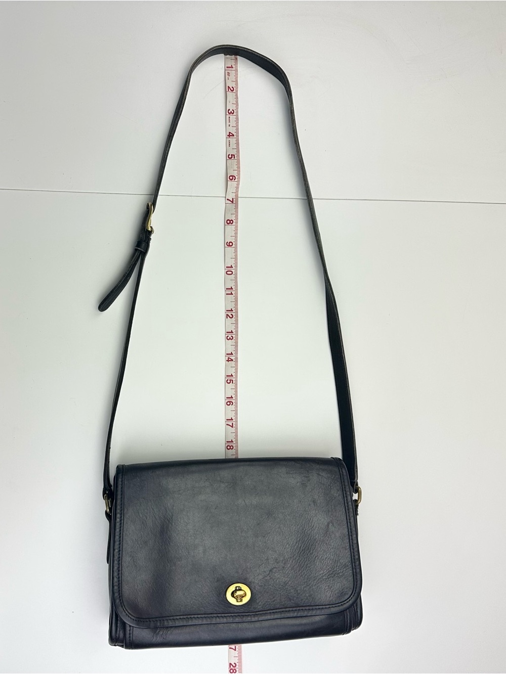 Coach Vintage Ridgefield Flap Black Leather Suede Crossbody Buckle Bag Late 90s - Picture 8 of 13